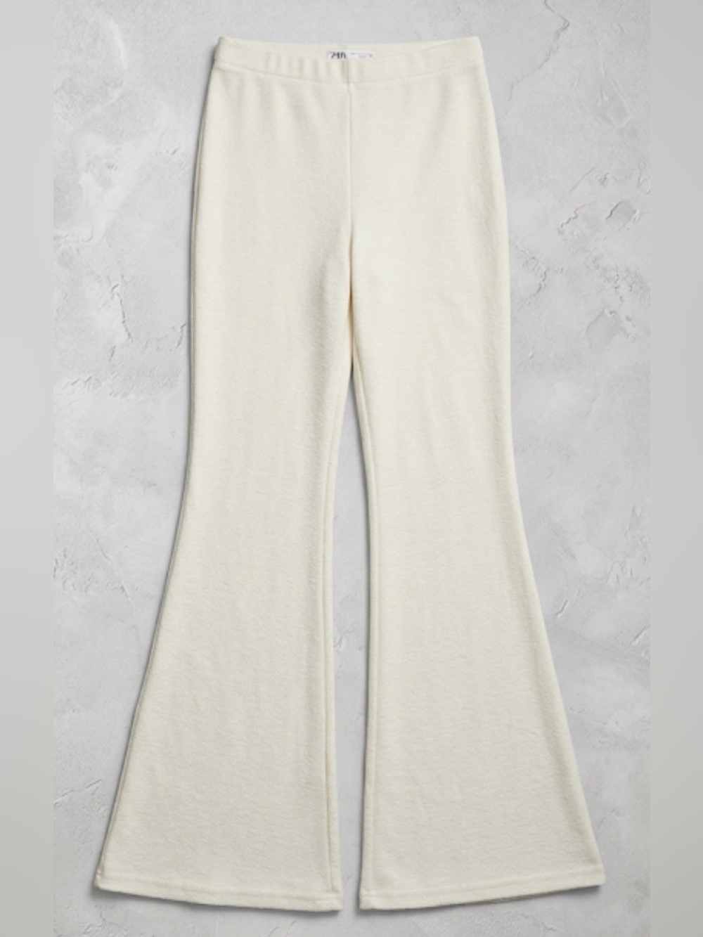 White Fleece Flared Pants